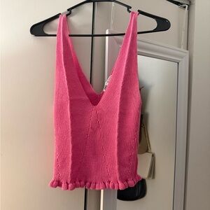 Zara Vibrant Pink Knit Tank Top